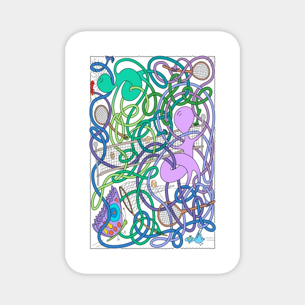 Mr Squiggly Tennis Match Magnet by becky-titus