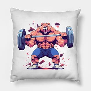 bear at gym Pillow