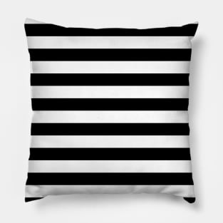 Black and White Horizontal Stripes Pattern Pillow