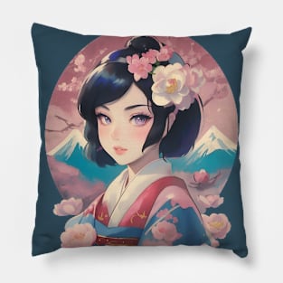 Vintage Japanese Illustration Pillow