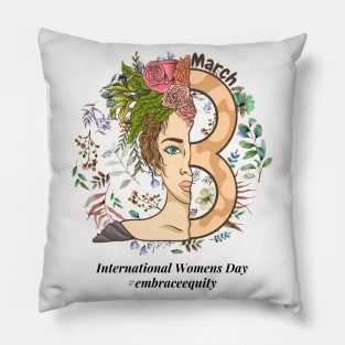 embrace equity international women's day 2023 Pillow