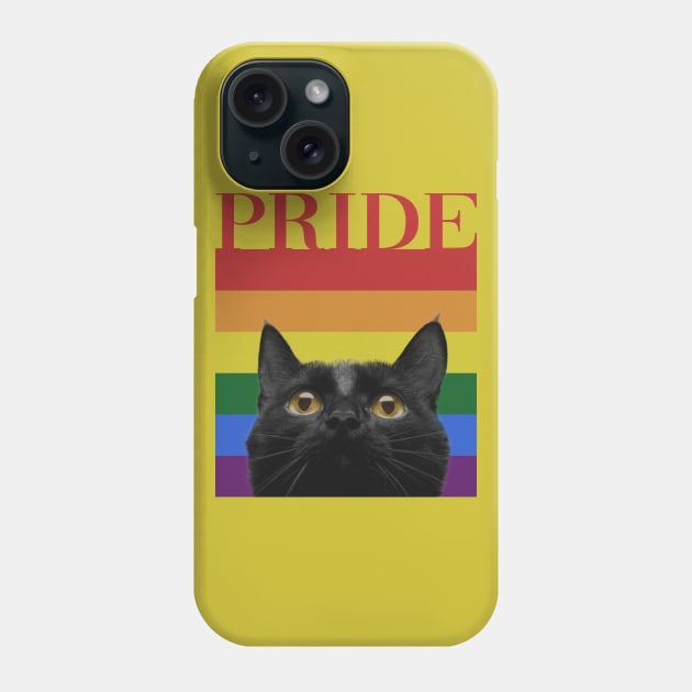 Vintage Black Cat Gay Pride Phone Case by mia_me