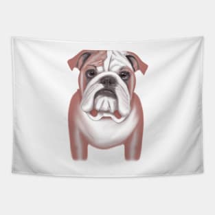 Cute Bulldog Drawing Tapestry