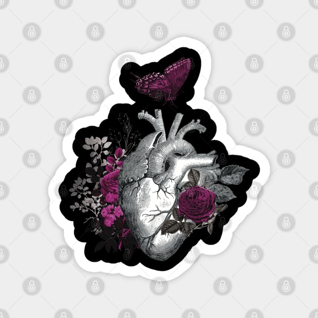 Floral heart Magnet by starwilliams