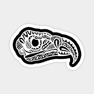 Abstract bird skull white Magnet