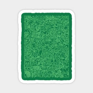 Valentine's Doodle Shirt (green) Magnet