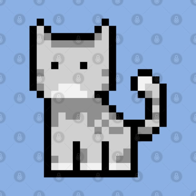 Pixel art of Cute Gray Cat by ByPix