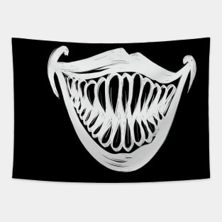 White Tooth Scary Smile Tapestry