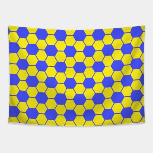 Football / Soccer Ball Texture - Yellow & Blue Tapestry