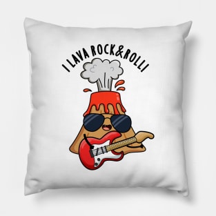 I Lava Rock And Roll Cute Volcano Pun Pillow