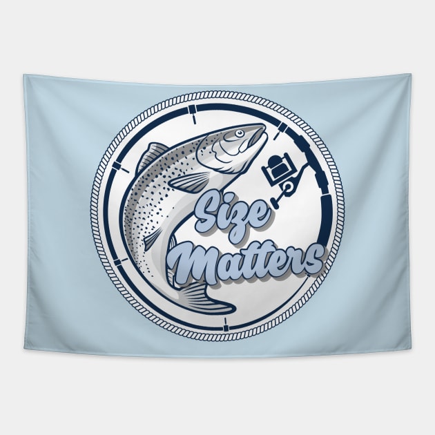 Size Matters Fishing Shirt Tapestry by TipsyCurator