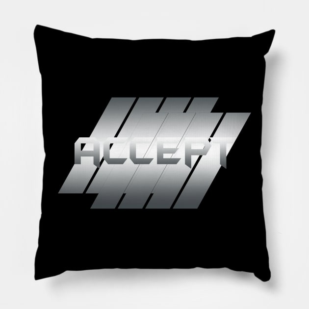 Metallic Illustration Accept Pillow by theStickMan_Official