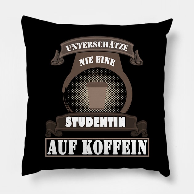 Studentin Schülerin Kaffee Koffein Tasse Pillow by FindYourFavouriteDesign