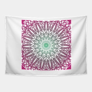 Crystal Burgundy and Jade Mandala Tapestry