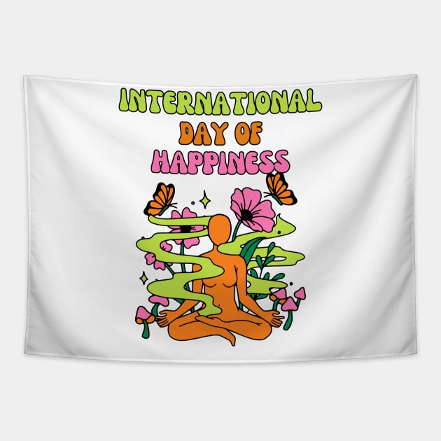 International Day Of Happiness Tapestry by stressless