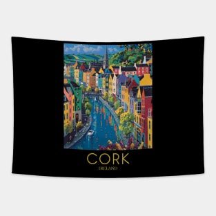 A Pop Art Travel Print of Cork - Ireland Tapestry