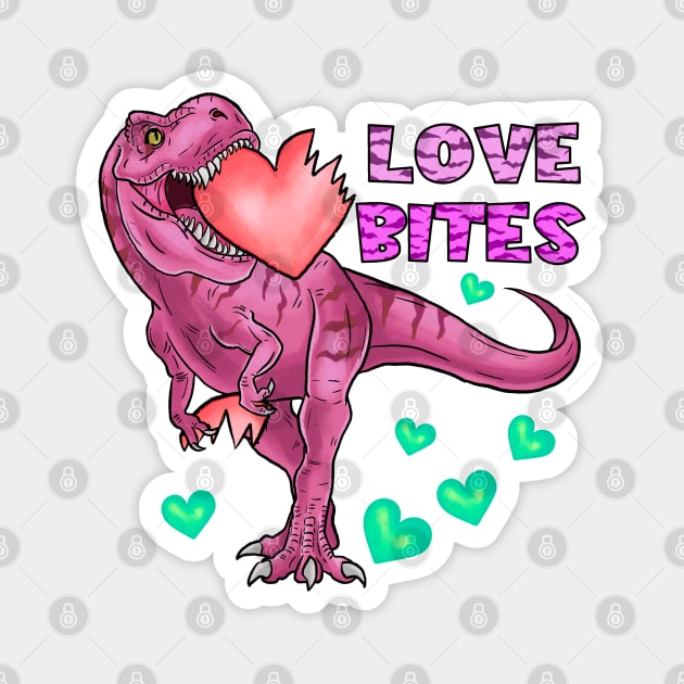 Love Bites Anti-Valentine's Day T-Rex Magnet by ThriceCursedPod