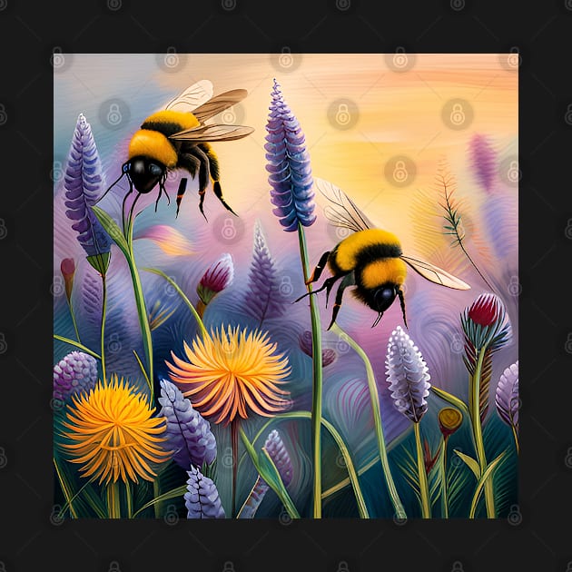 Bumble Bees Flying by ArtShare