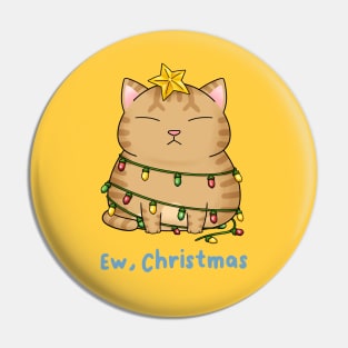 Ew Christmas Cute Orange Cat Christmas Tree Pin