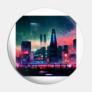 Cyberpunk City Night Pin