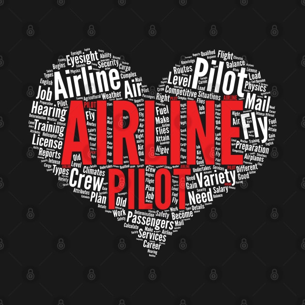 Airline Pilot Shape Word Cloud Design for Airplane Pilot graphic by theodoros20