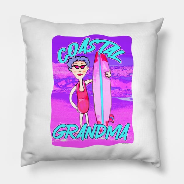 Coastal Grandma Epic Trend Fun Cartoon Pillow by Tshirtfort