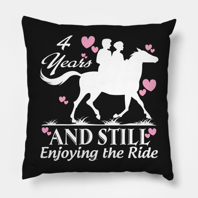 4 years and still enjoying the ride Pillow by rigobertoterry