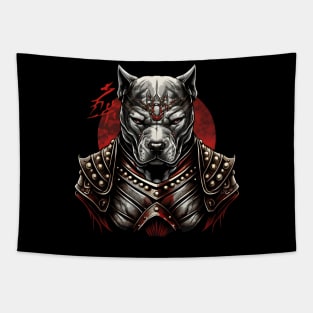 Pitbull in Samurai Mode Tapestry