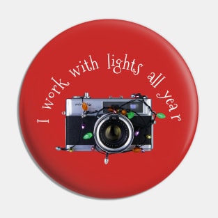 Christmas Lights Vintage Camera - Work With Lights - White Text Pin