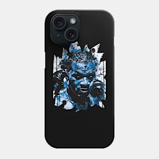 Black Boxer in Fighting Stance with Furious Face in Ink Painting Style Phone Case