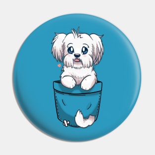 Pocket Cute Maltese Dog Pin