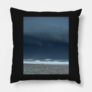 Stormy skies and playful dolphins Pillow