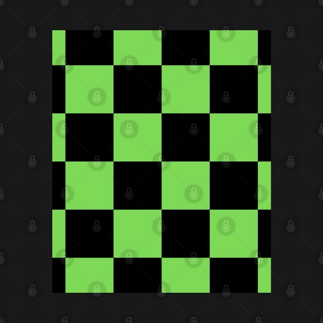 Chessboard Pattern Black and Green Chess Board by Onceer