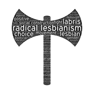 Colorful lesbian labrys word cloud T-Shirt