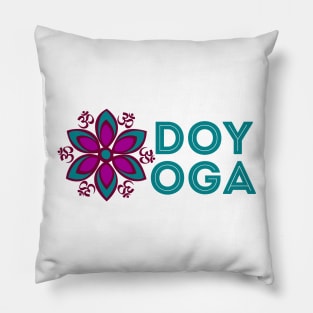 AUM Symbol, flower mandala and "DO YOGA" sign Pillow