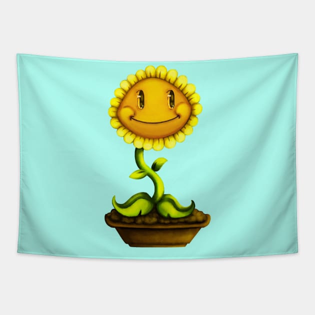 Sunflower #2 Plants vs Zombies Tapestry by B A3x