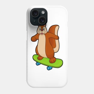 Squirrel as Skater with Skateboard Phone Case