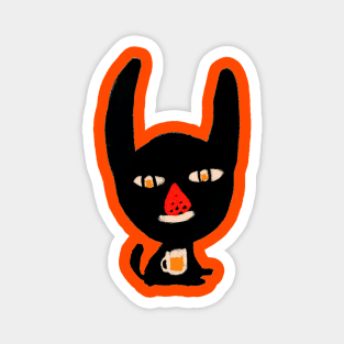 [BoutBoutBout] Strawberry-Nosed Black cat Magnet