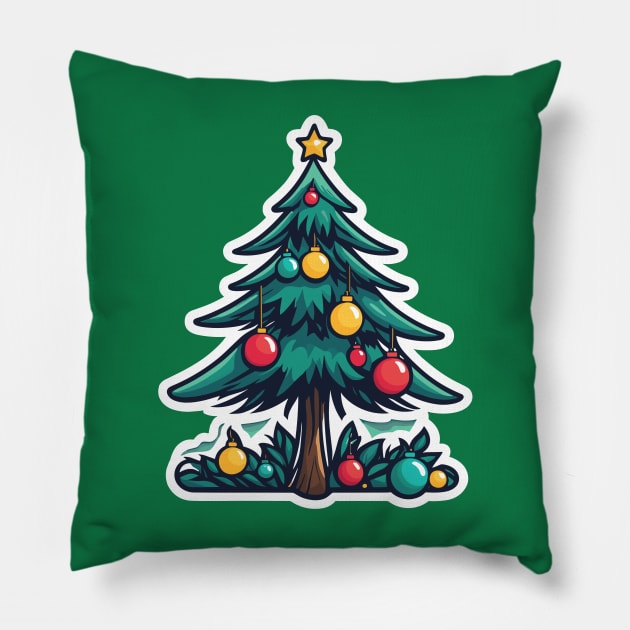 Christmas Tree Drawing Pillow by FluffigerSchuh