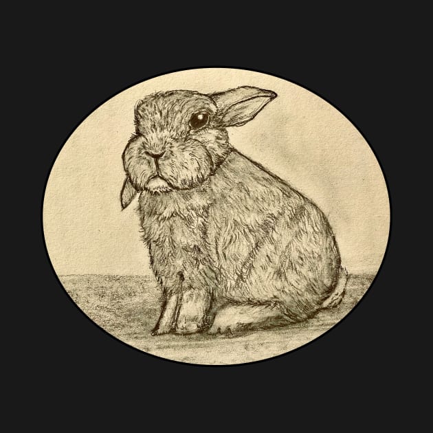 Sepia Bunny Rabbit by YollieBeeArt