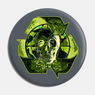 Recycle or Die Skull Pin