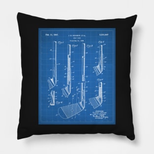 Golf Club Patent - Golfing Fan Home Office Art - Blueprint Pillow