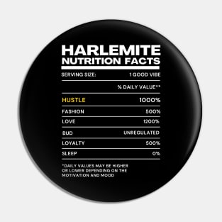 Harlemite Nutrition Facts | Funny Nutritional Pun Pin