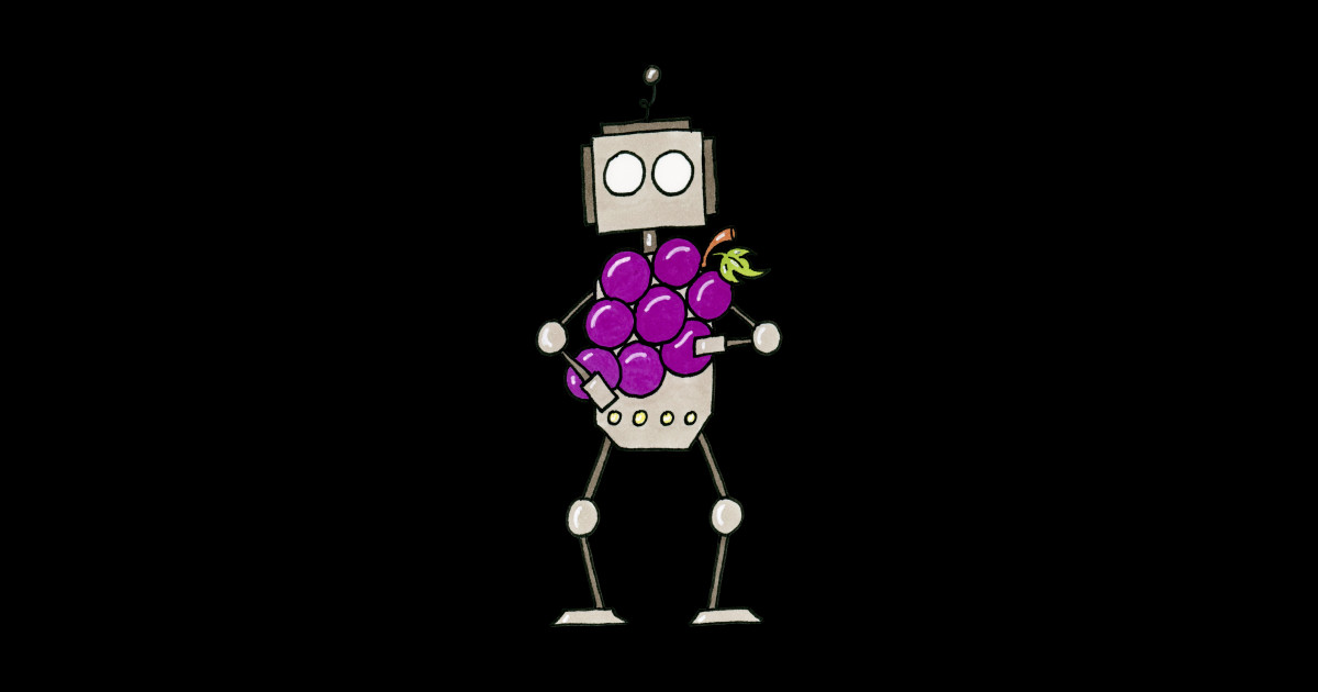 Grape Robot Grapes Sticker TeePublic
