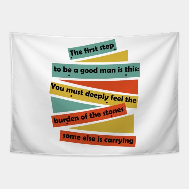 man inspirational quote Tapestry by ART&LINES