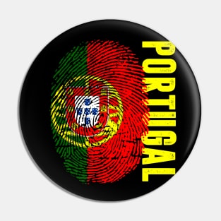 Portugal Flag Fingerprint My Story DNA Portuguese Pin