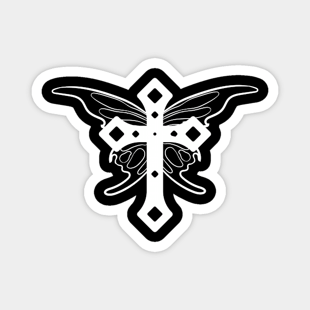 Fairycore Aesthetic Fairy Christian Cross Faecore Magnet by Alex21