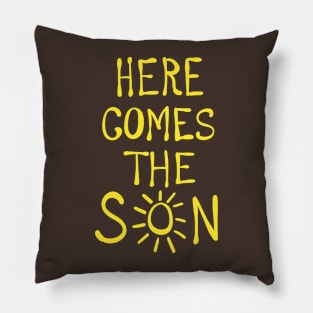 Here comes the son (yellow) Pillow