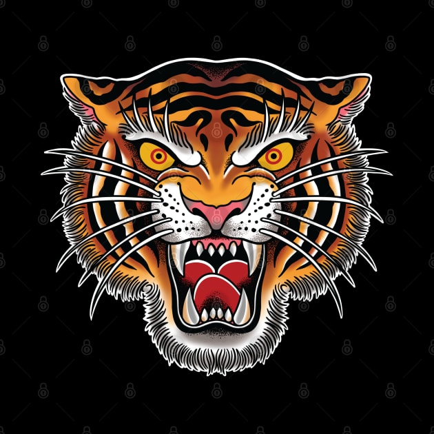 Tiger Head Tattoo Design by Seven Relics