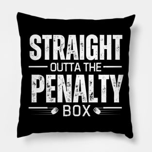 Straight outta penalty box, Funny hockey Pillow